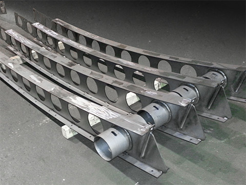 Rolled progressive arch castellated steel beam segment/weldment assembly
